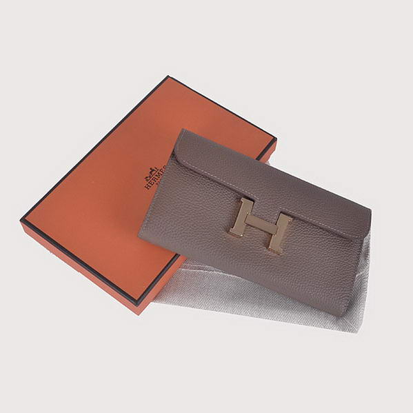 Cheap Fake Hermes Constance Long Wallets Khaki Calfskin Leather Gold - Click Image to Close